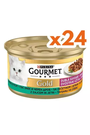 Gourmet Gold Çifte Lezzet Tavşanlı Ve Ciğerli Kedi Maması 85 Gr X 24 Adet