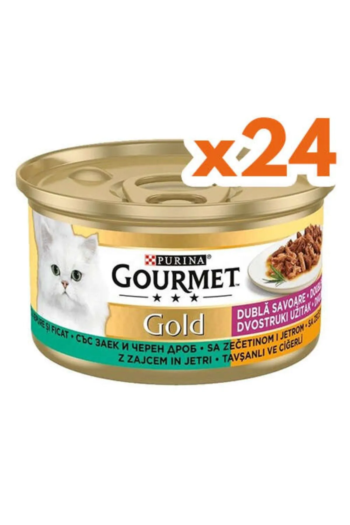 Gourmet%20Gold%20Çifte%20Lezzet%20Tavşanlı%20Ve%20Ciğerli%20Kedi%20Maması%2085%20Gr%20X%2024%20Adet