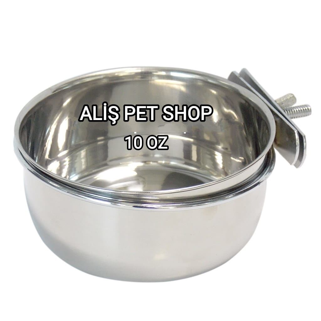 ALİŞPET Vidalı Çelik Kafes Yemliği 10 Oz