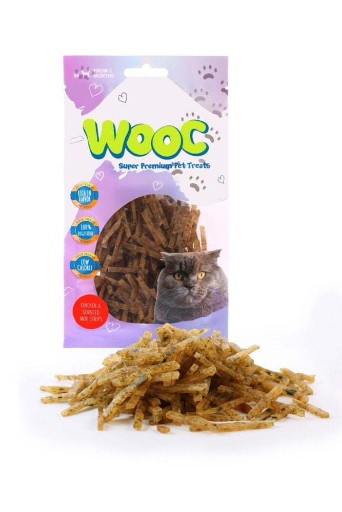 Chicken&seaweed Mini Strips Doğal Et Kedi Ödül Maması 40gr