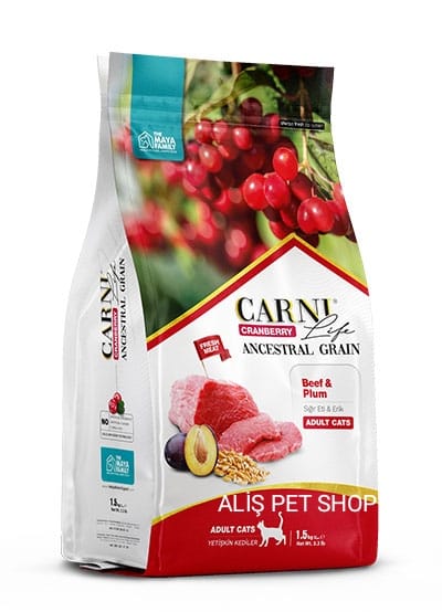 CARNİ LİFE SIĞIR ETİ & ERİK ADULT KEDİ MAMASI 10 KG