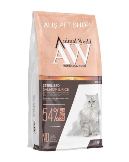 ANİMAL WORLD Sterilised Somonlu Kısır Kedi Maması 1.5 Kg