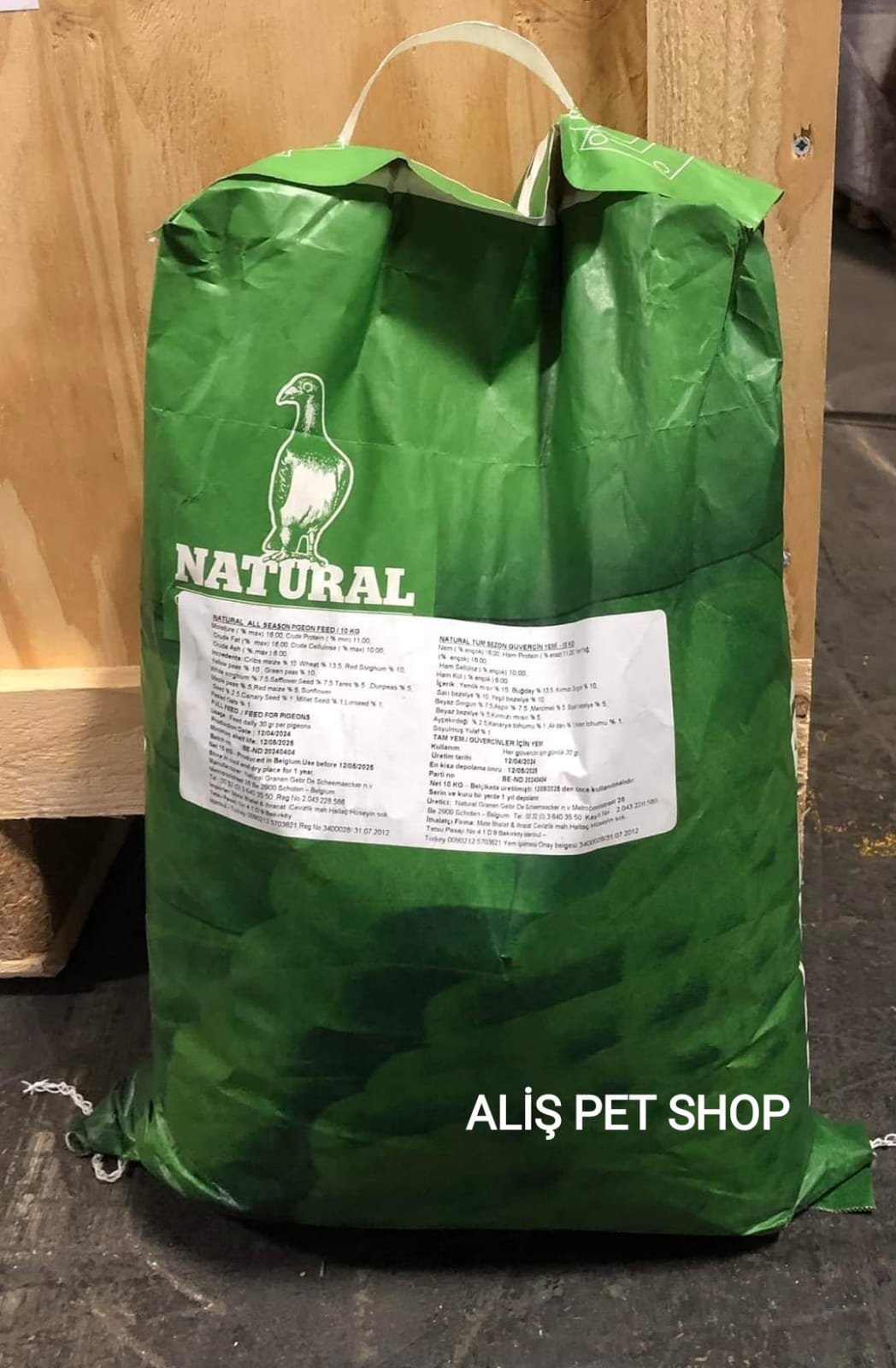 Natural Tüm Sezon Güvercin Yemi 10 Kg Yeşil Çuval