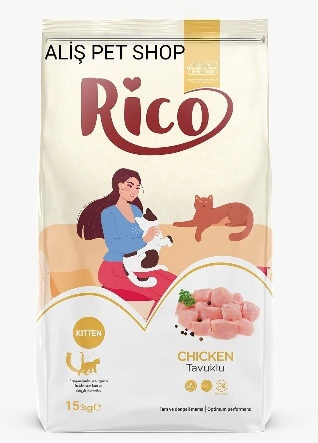 Rico Tavuklu Yavru Kedi Maması 15 Kg